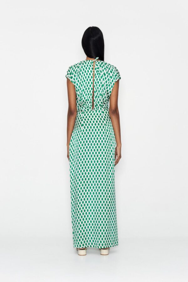 Dot amour long dress green & white - Image 2