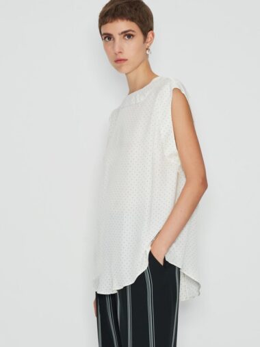 Vintage aroma Sleeveless Off-white Shirt - Image 2