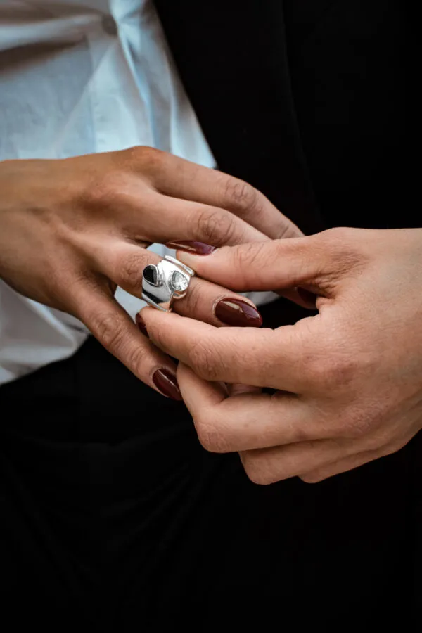 Ring no7 (silver/lustre- black-white) - Image 2