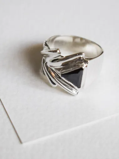 Ring no14 triangle zircon SIZE 53 - Image 2