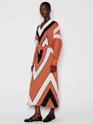 Textile Creature Knitted Skirt Printed Orange - Image 3