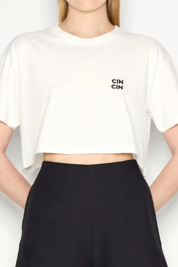 Cin Cin Crop T-shirt Ecru