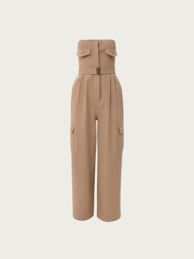 BEIGE STRAPLESS JUMPSUIT - Image 3