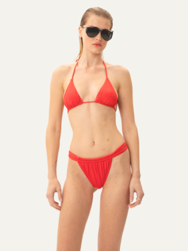 RED CRUSH TRIANGLE BIKINI TOP - Image 2