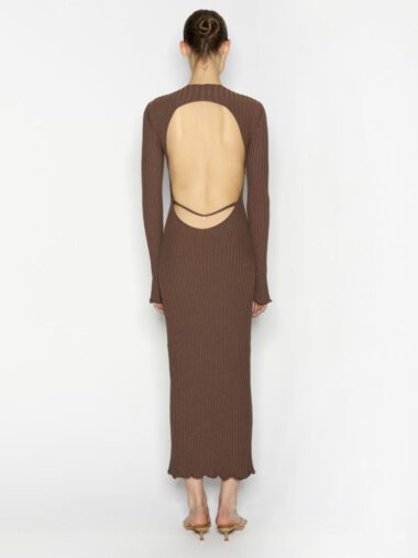 Hidden Gem Knitted Dress Brown - Image 3