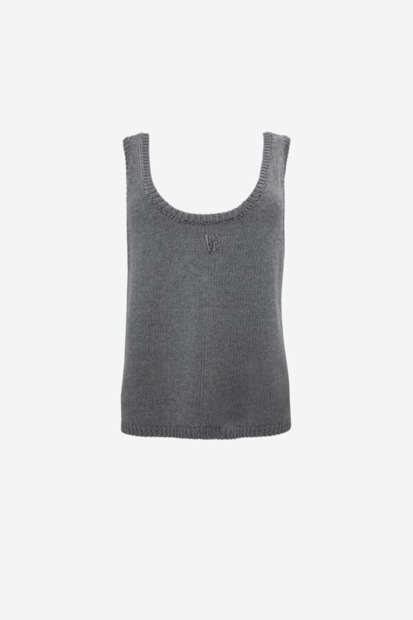 GREY KNIT TANK TOP W/ VK LOGO