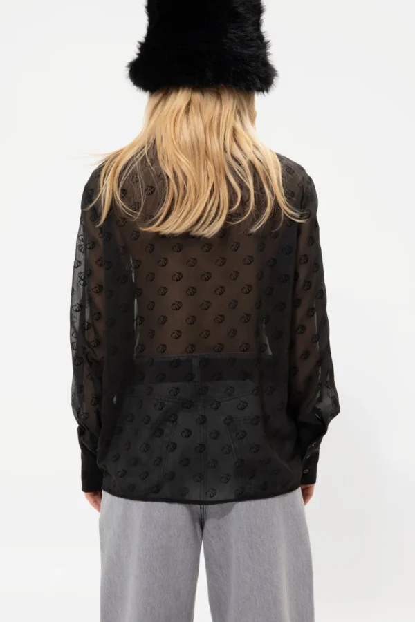 BLACK SHIRT W/ CHARM GARLIC PRINT - Image 3