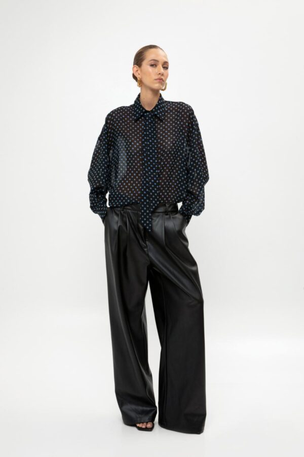 BLACK FAUX LEATHER PANTS
