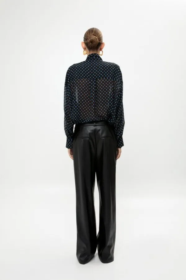 BLACK FAUX LEATHER PANTS - Image 2