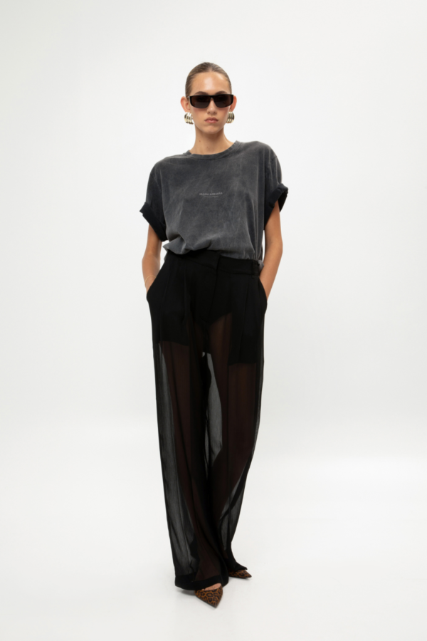 BLACK SHEER PANTS