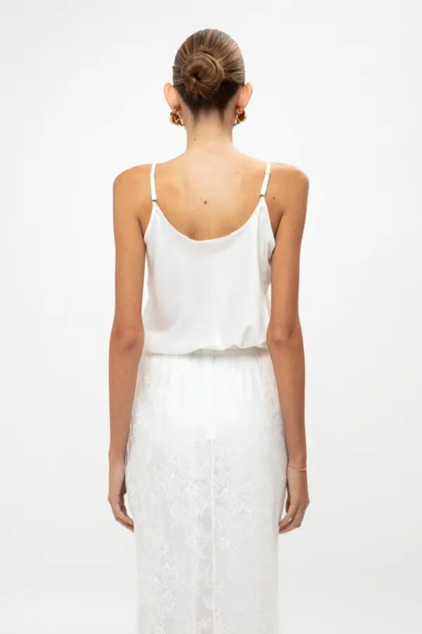 WHITE LACE-TRIMMED TANK TOP - Image 3