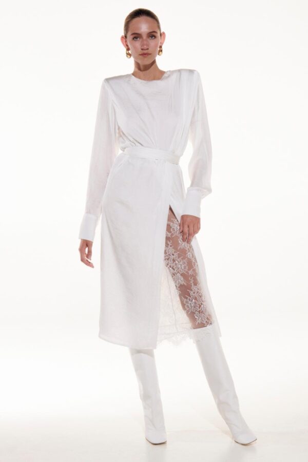 WHITE MIDI DRESS - Image 3