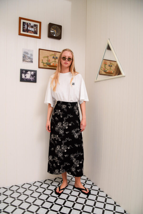 mi luv yuh wrap skirt (black)